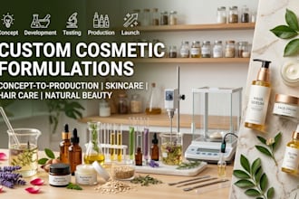 develop your formulas for cosmetic formulation, haircare, skincare, botanicals