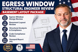 egress window structural engineer review basement layout package ca nv az nm