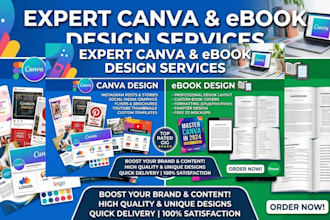 create professional canva designs, ebook and design workbook for your busines