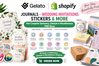 design gelato journal wedding invitations stickers shopify stationery pod store