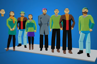 create low poly ps1 ps2 psx 3d character model for games and animation