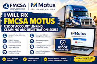 fix fmcsa motus usdot account linking, claiming and registration issues