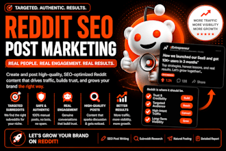 do reddit SEO post campaign to market anything on reddit, instagram