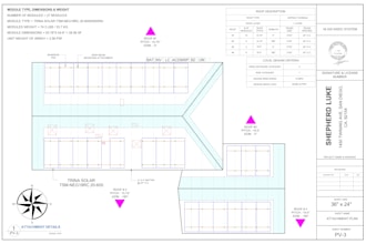 do solar permit correction including pv layout, sld, battery and structural plan