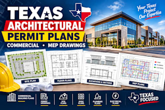 design texas architectural permit plans, commercial buildings and mep drawings