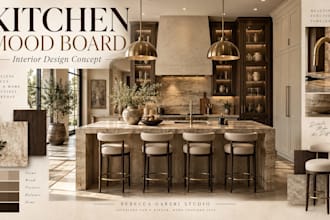 create a interior design mood board and concept