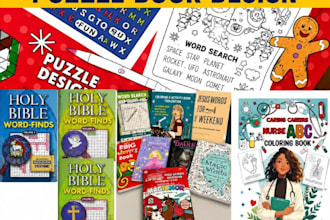 create activity puzzle, word search, sudoku and adult puzzle books for KDP