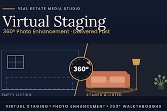 do 360 virtual staging, estate photo editing and enhancement