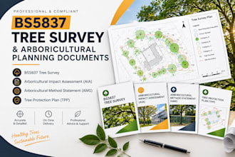prepare detailed bs5837 tree survey and arboricultural planning documents