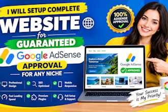 setup complete website for guaranteed google adsense approval for any niche