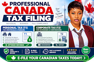 prepare and efile canadian tax return t1 t2 corporate tax and gst hst