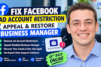 contact facebook meta support for business manager, resolve ads account issues