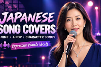 sing japanese anime and jpop song covers with expressive female vocals