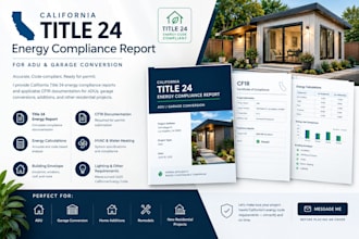 prepare california title 24 energy compliance report for adu, garage conversion