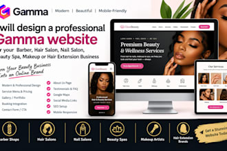 design gamma site barber hair nail beauty spa makeup hair extension website