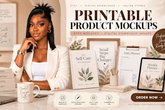 design printable product mockups, etsy mockups, digital download images