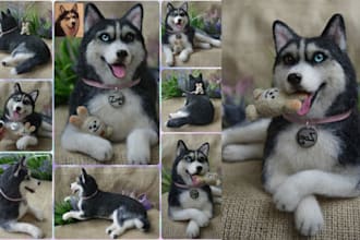 create lifelike custom 3d dog pet model replica sculpture stl wool animal figure