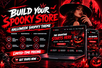 design a halloween shopify store a shopify websit and a halloween e commerce