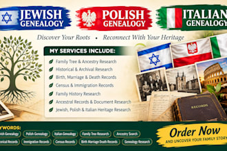 research jewish, polish and italian genealogy, ancestry and family tree