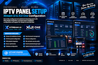 setup fully working xtream ui and xui one panel with m3u playlists