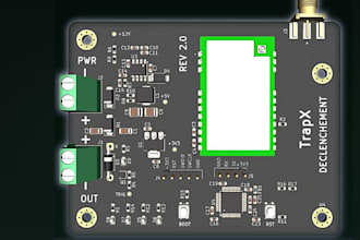 design pcb layout, esp32 firmware in kicad, schematic circuit, bom, gerber files