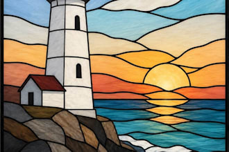 create custom stainglass artwork design, digital illusration art, panel window