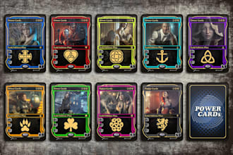 create tcg ccg card template, frame and trading card art