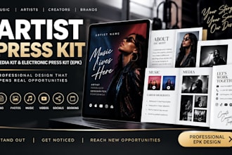 design an artist press kit, media kit and electronic press kit