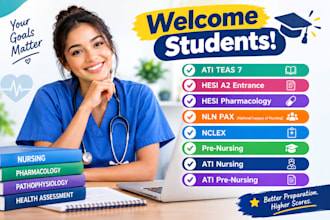 help you in ati teas hesi a2 entrance nln pax and ati pre nursing tutoring