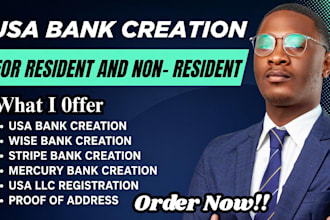 do USA bank creation, open mercury wise stripe bank for llc USA proof of address