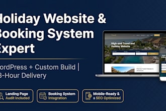 do holiday traveling website, shopping and decorating booking system in 48 hours