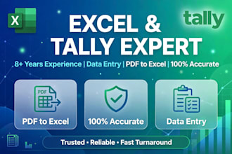 do tally data entry, excel data entry and pdf to excel work