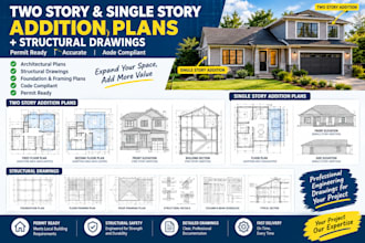 draft two story addition plans single story addition and structural drawings