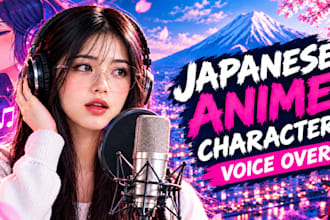 record cute japanese anime character voice over