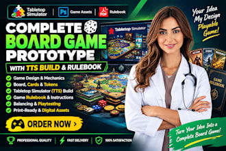 create a complete digital board game prototype with tts build and rulebook
