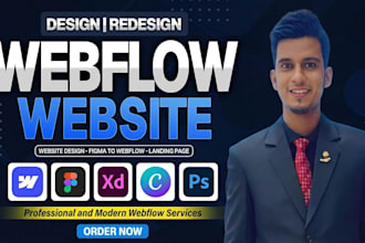 design or develop webflow website, webflow landing page, webflow developer