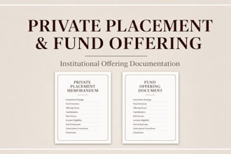 draft institutional private placement memorandum and fund offering documents