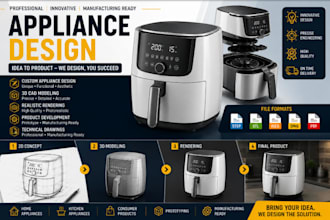 design home appliances, 3d cad models and consumer products design