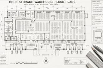 design cold storage warehouse floor plans industrial cad blueprint package