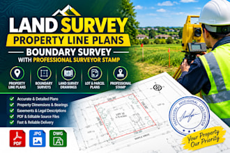 do land survey property line plans, boundary survey with surveyor stamp