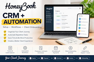 setup honeybook CRM workflow automation and client onboarding suitedash crm
