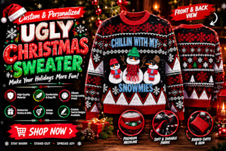 design ugly christmas sweater design for christmas store ugly sweatshirt