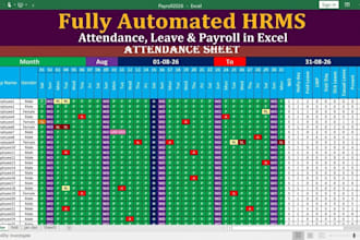 create an automated excel hrms and payroll management system