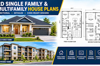 design 2d single family and multifamily house plans