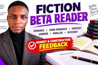 be fiction beta reader for dark romance horror, fantasy romance and thriller