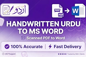 type handwritten urdu english notes into ms word and pdf