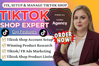 setup and manage USA tik tok shop tiktok dropshipping facebook instagram shop