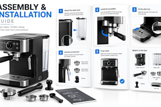 create assembly instructions, installation guides and step by step manual