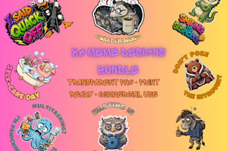 create funny meme png designs with transparent background