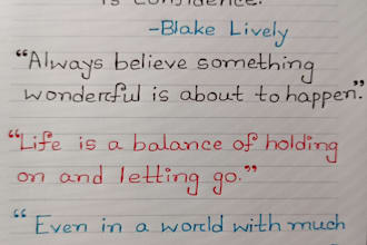 do beautiful handwritten notes, letters and documents